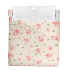 Pink Flowers Pattern Spring Nature Duvet Cover Double Side (full/ Double Size) by TeesDeck