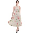 pink flowers pattern spring nature Round Neck Boho Dress View1