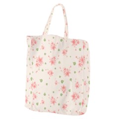 Pink Flowers Pattern Spring Nature Giant Grocery Tote by TeesDeck