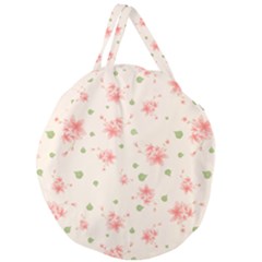 Pink Flowers Pattern Spring Nature Giant Round Zipper Tote by TeesDeck