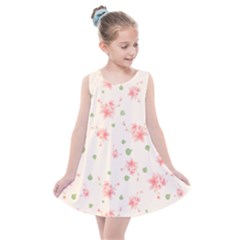 Pink Flowers Pattern Spring Nature Kids  Summer Dress