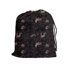 Cats Pattern Drawstring Pouch (xl) by bloomingvinedesign