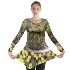 Columbus Commons Yellow Tulips Long Sleeve Tunic  by Riverwoman