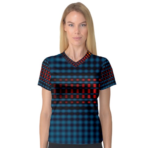 Signal Background Pattern Light Texture V-neck Sport Mesh Tee by Sudhe