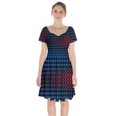 Signal Background Pattern Light Texture Short Sleeve Bardot Dress by Sudhe