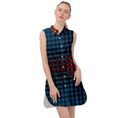 Signal Background Pattern Light Texture Sleeveless Shirt Dress