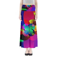 Fractal Artwork Abstract Background Full Length Maxi Skirt by Sudhe