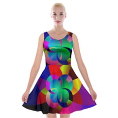 Fractal Artwork Abstract Background Velvet Skater Dress