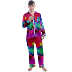 Fractal Artwork Abstract Background Men s Satin Pajamas Long Pants Set