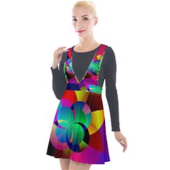 Fractal Artwork Abstract Background Plunge Pinafore Velour Dress