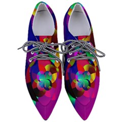 Fractal Artwork Abstract Background Pointed Oxford Shoes