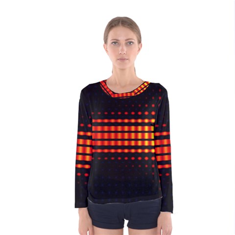 Signal Background Pattern Light Women s Long Sleeve Tee by Sudhe