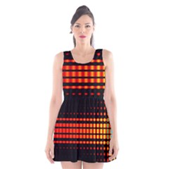 Signal Background Pattern Light Scoop Neck Skater Dress