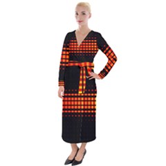 Signal Background Pattern Light Velvet Maxi Wrap Dress by Sudhe