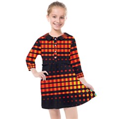 Signal Background Pattern Light Kids  Quarter Sleeve Shirt Dress by Sudhe