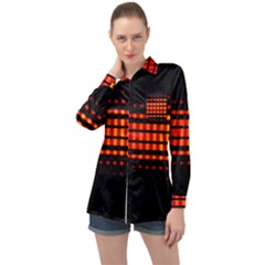 Signal Background Pattern Light Long Sleeve Satin Shirt