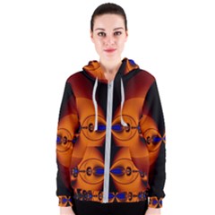 Abstract Artwork Fractal Background Black Orange Women s Zipper Hoodie by Sudhe