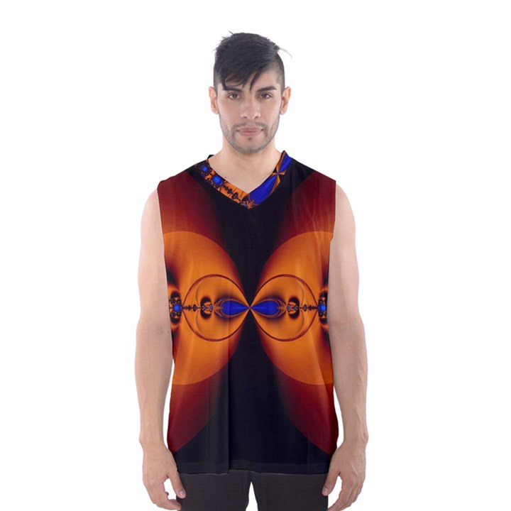 Abstract Artwork Fractal Background Black Orange Men s SportsWear