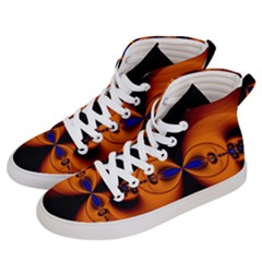 Abstract Artwork Fractal Background Black Orange Men s Hi-top Skate Sneakers by Sudhe