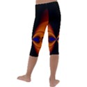 Abstract Artwork Fractal Background Black Orange Kids  Lightweight Velour Capri Leggings  View4