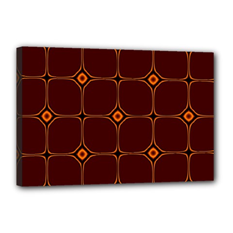 Background Pattern Design Geometric Brown Canvas 18  X 12  (stretched) by Sudhe