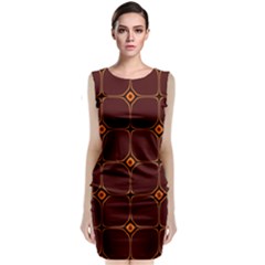 Background Pattern Design Geometric Brown Classic Sleeveless Midi Dress