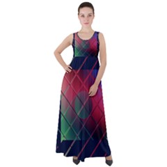 Fractal Artwork Abstract Background Empire Waist Velour Maxi Dress