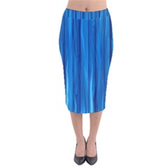 Textured Background Wood Logs Velvet Midi Pencil Skirt by Bajindul