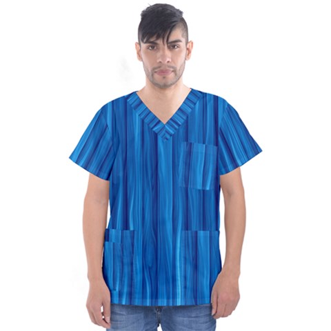 Textured Background Wood Logs Men s V-neck Scrub Top by Bajindul