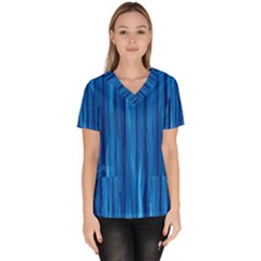 Textured Background Wood Logs Women s V-neck Scrub Top by Bajindul