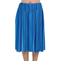 Textured Background Wood Logs Velvet Flared Midi Skirt by Bajindul