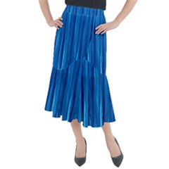 Textured Background Wood Logs Midi Mermaid Skirt by Bajindul