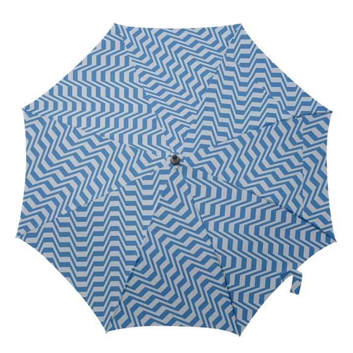 Geometric Blue Shades Diagonal Hook Handle Umbrellas (Large)