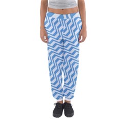 Geometric Blue Shades Diagonal Women s Jogger Sweatpants by Bajindul