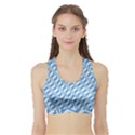 Geometric Blue Shades Diagonal Sports Bra with Border View1