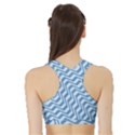 Geometric Blue Shades Diagonal Sports Bra with Border View2