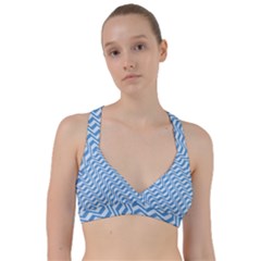 Geometric Blue Shades Diagonal Sweetheart Sports Bra by Bajindul