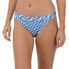 Geometric Blue Shades Diagonal Band Bikini Bottom by Bajindul