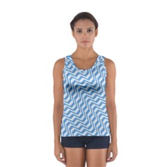 Geometric Blue Shades Diagonal Sport Tank Top  by Bajindul