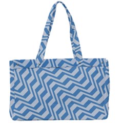 Geometric Blue Shades Diagonal Canvas Work Bag by Bajindul