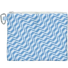 Geometric Blue Shades Diagonal Canvas Cosmetic Bag (xxxl) by Bajindul