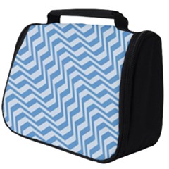 Geometric Blue Shades Diagonal Full Print Travel Pouch (big) by Bajindul