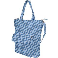 Geometric Blue Shades Diagonal Shoulder Tote Bag by Bajindul