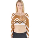 Wood Zigzag Texture Long Sleeve Crop Top View1