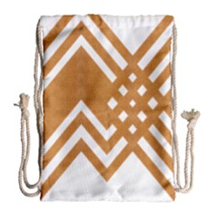 Wood Zigzag Texture Drawstring Bag (large) by Bajindul