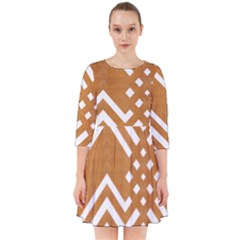 Wood Zigzag Texture Smock Dress by Bajindul