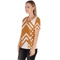 Wood Zigzag Texture Women s V-Neck Scrub Top View2