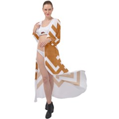 Wood Zigzag Texture Maxi Chiffon Beach Wrap by Bajindul