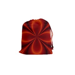 Abstract Background Design Red Drawstring Pouch (small) by Sudhe