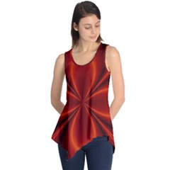 Abstract Background Design Red Sleeveless Tunic by Sudhe